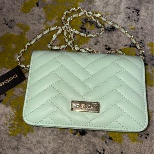Bebe Mint Quilted Crossbody Bag